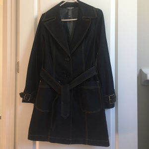 Bisou Bisou Dark Denim Trench Coat
